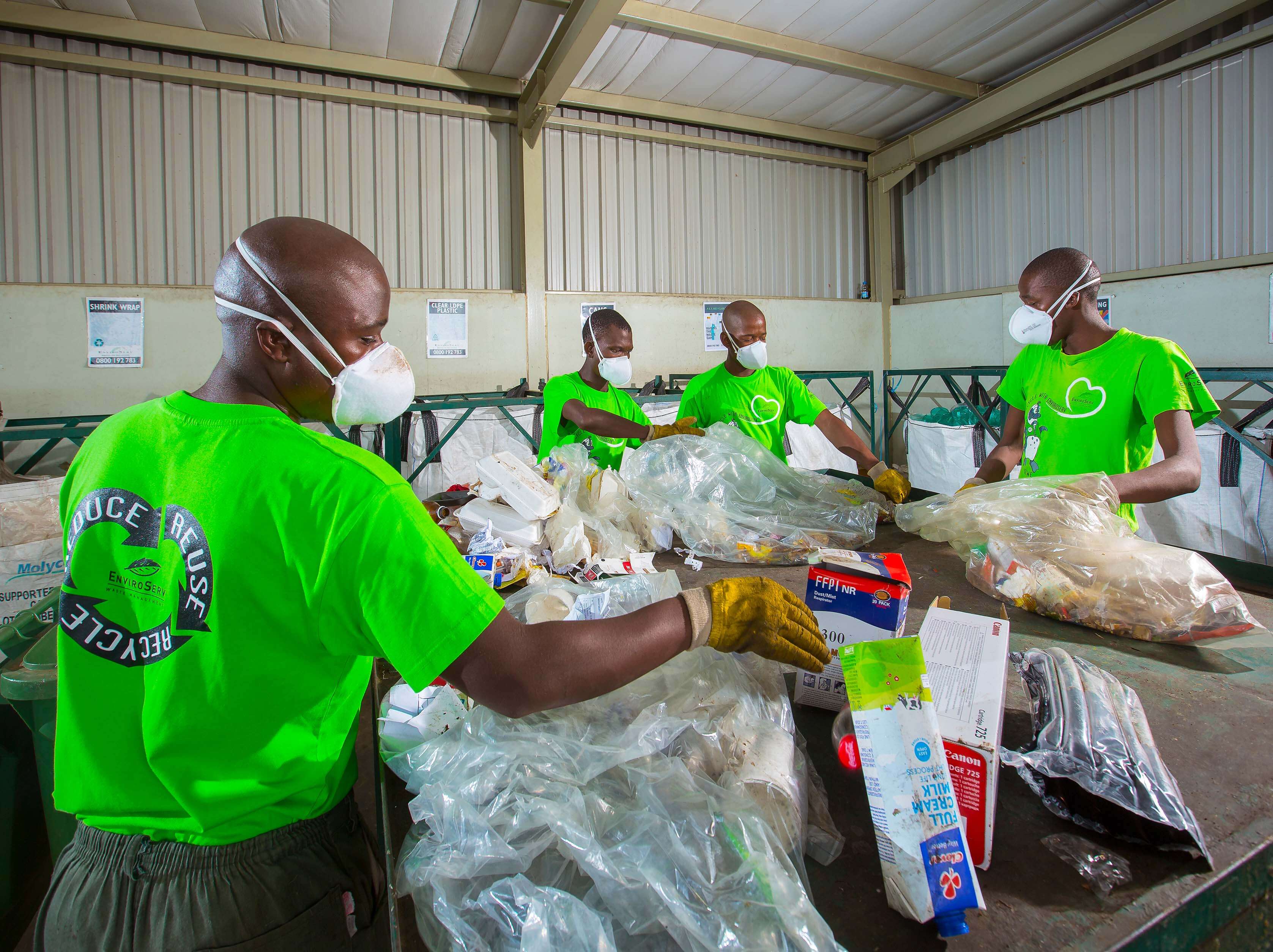 EnviroServ&#39;s on-site team at work sorting recyclable waste (2)(1)